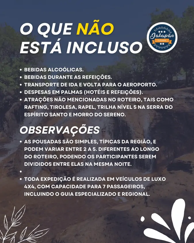 Foto do deslumbrante cenário natural do Jalapão, com montanhas, cachoeiras e vegetação exuberante. Destaque para o pacote de viagens da Jalapão Titans Ecoturismo, oferecendo uma aventura única e imersiva na natureza intocada. Ideal para quem busca experiências autênticas de ecoturismo.